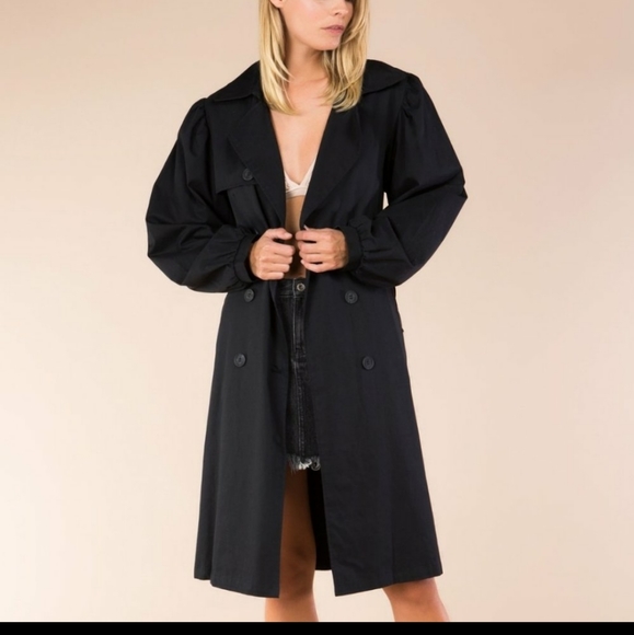 POL Gorgeous Black Long Trenchcoat - Picture 7 of 16
